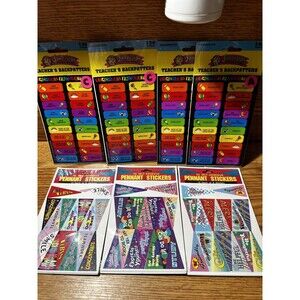 Sandylions & Eureka Classroom Helpers Backpatters & Pennant Sticker Lot 90s NOS